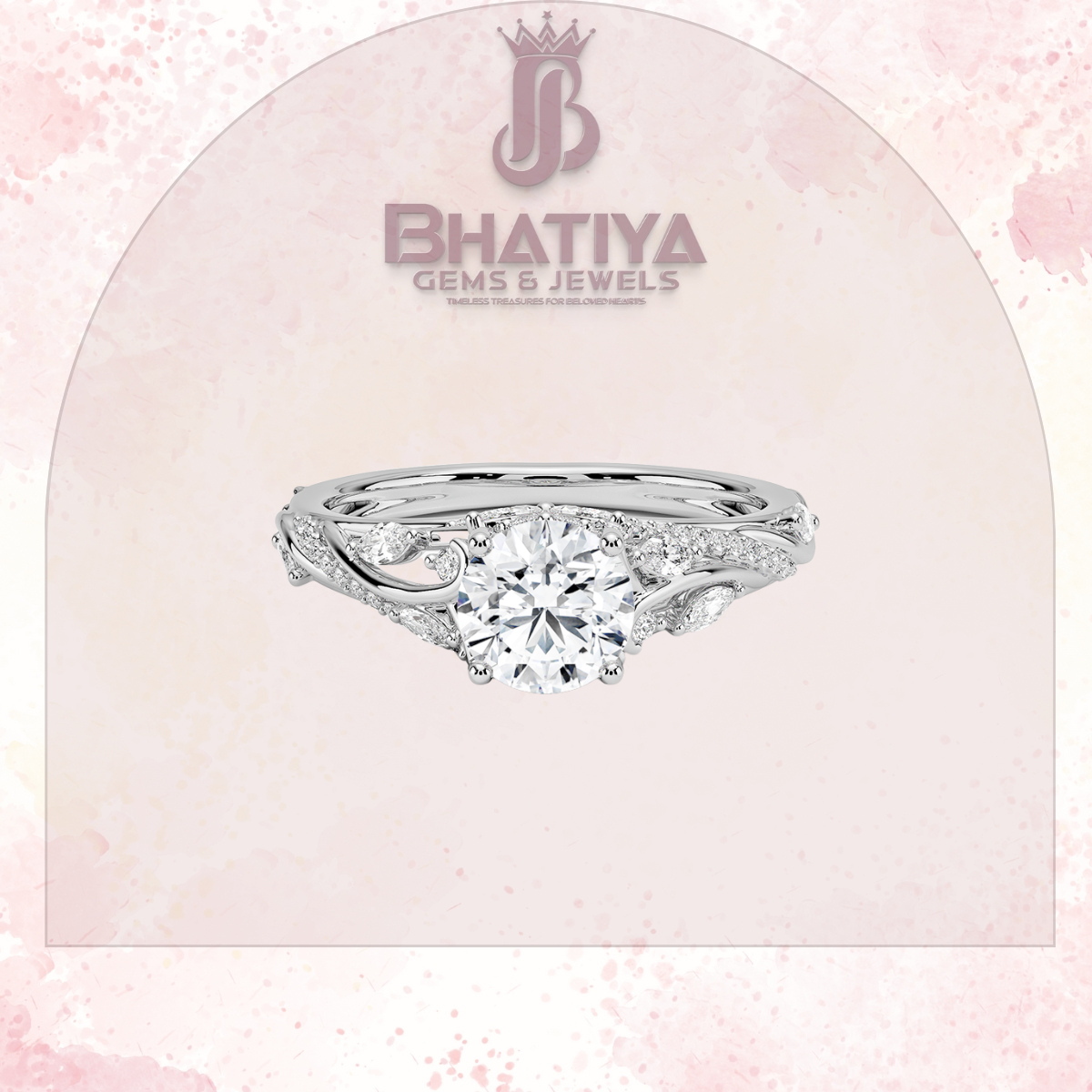 Begonia Vine Diamond Ring – Elegant Floral-Inspired Fine Jewelry Floral Touch of Luxury.