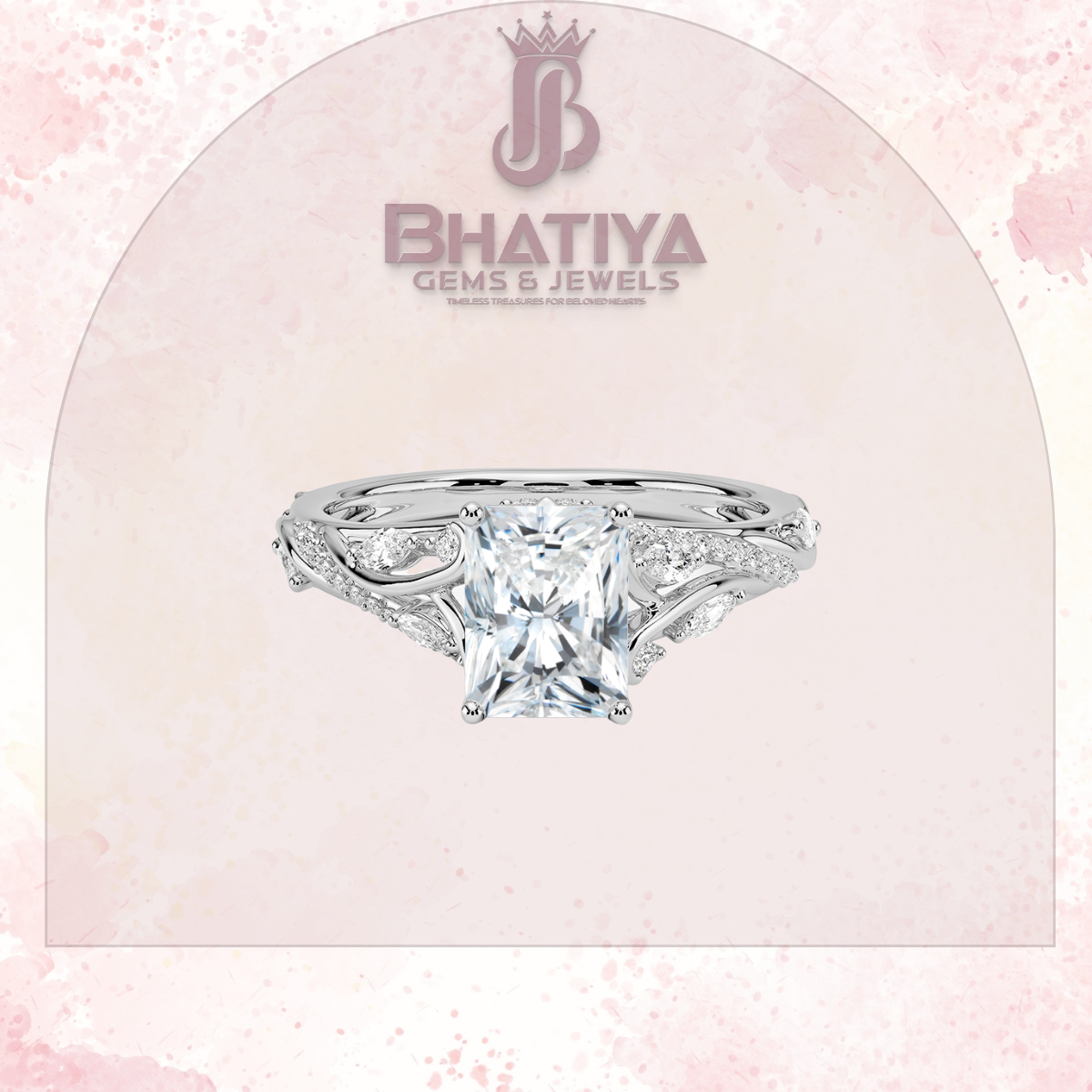 Begonia Vine Diamond Ring – Elegant Floral-Inspired Fine Jewelry Floral Touch of Luxury.