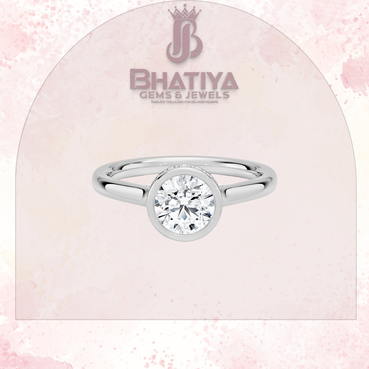 Radiant Elegance luxury Cut Diamond Ring in Yellow Gold Bezel Setting