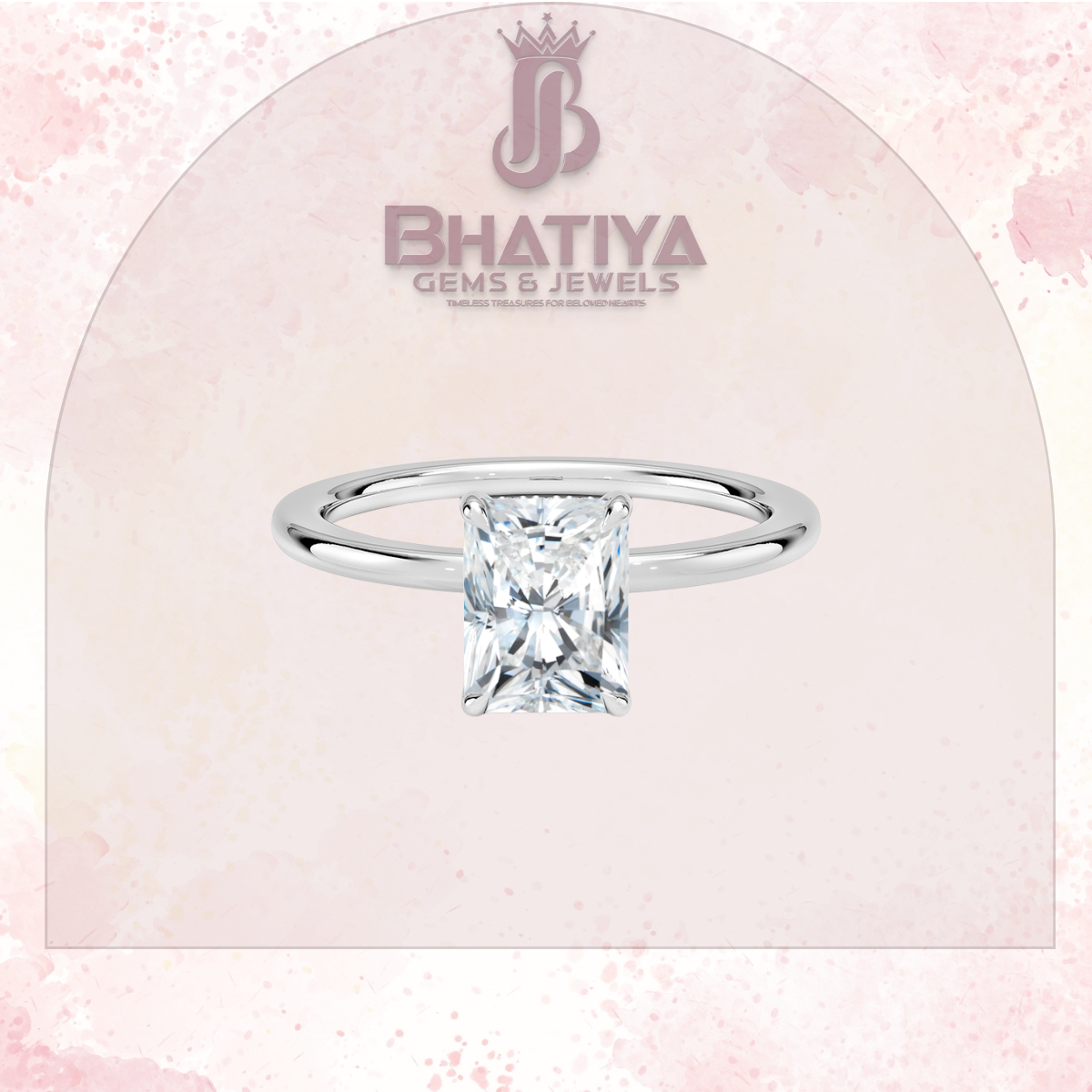 Classic Diamond Engagement Ring Minimalist Yellow Gold Setting Pure Love Solitaire Ring.
