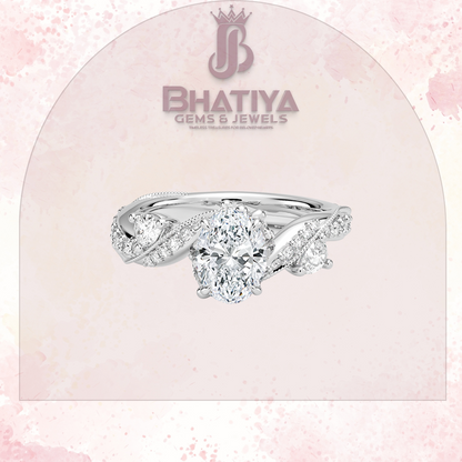 Royal Radiance Diamond Ring – 14K Gold Plated with Twisted Pave Band For Men's and Woman