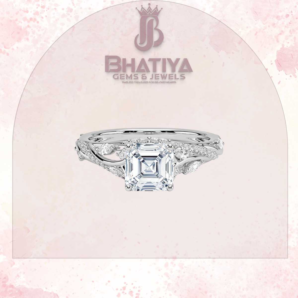 Begonia Vine Diamond Ring – Elegant Floral-Inspired Fine Jewelry Floral Touch of Luxury.