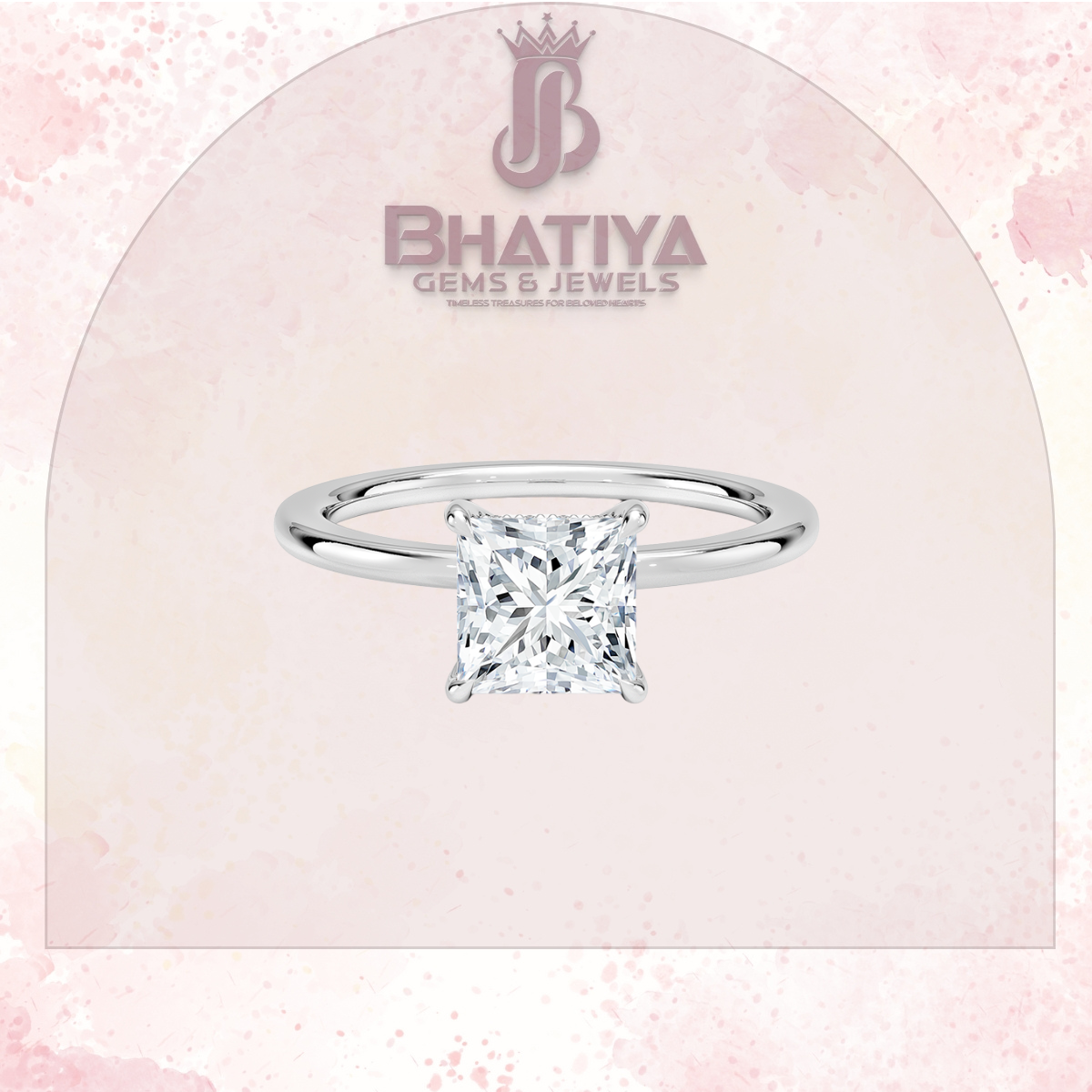 Classic Diamond Engagement Ring Minimalist Yellow Gold Setting Pure Love Solitaire Ring.