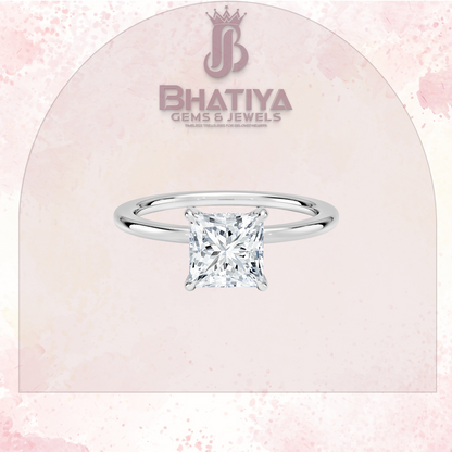 Classic Diamond Engagement Ring Minimalist Yellow Gold Setting Pure Love Solitaire Ring.