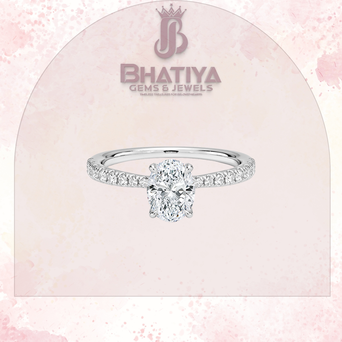 Round Brilliant Moissanite Diamond Solitaire Engagement Ring in 18K Yellow Gold Pave Band Sparkle