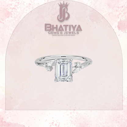 Vintage-Inspired Diamond Engagement Ring – 6-Prong Setting with Side Accents in Yellow Gold