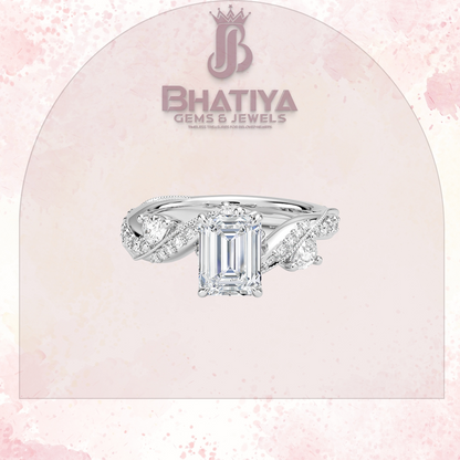 Royal Radiance Diamond Ring – 14K Gold Plated with Twisted Pave Band For Men's and Woman