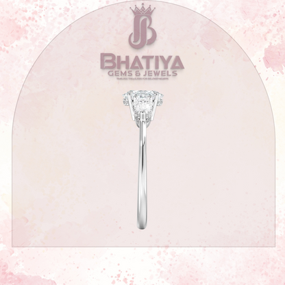 Elegant Diamond Engagement Ring – 14K Yellow Gold with Side Pear-Shaped Diamonds Luxury Fine Jewelry by Bhatiya Gems & Jewels
