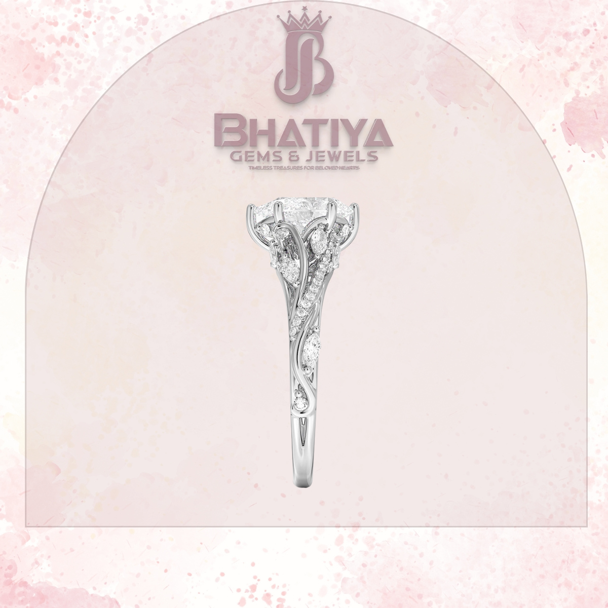 Begonia Vine Diamond Ring – Elegant Floral-Inspired Fine Jewelry Floral Touch of Luxury.