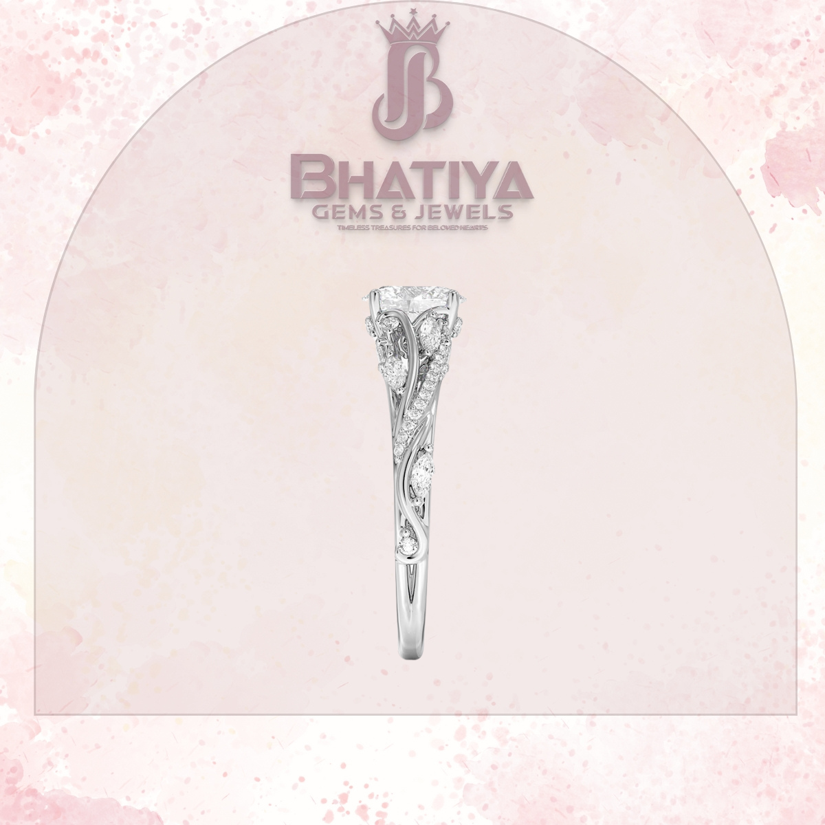 Begonia Vine Diamond Ring – Elegant Floral-Inspired Fine Jewelry Floral Touch of Luxury.
