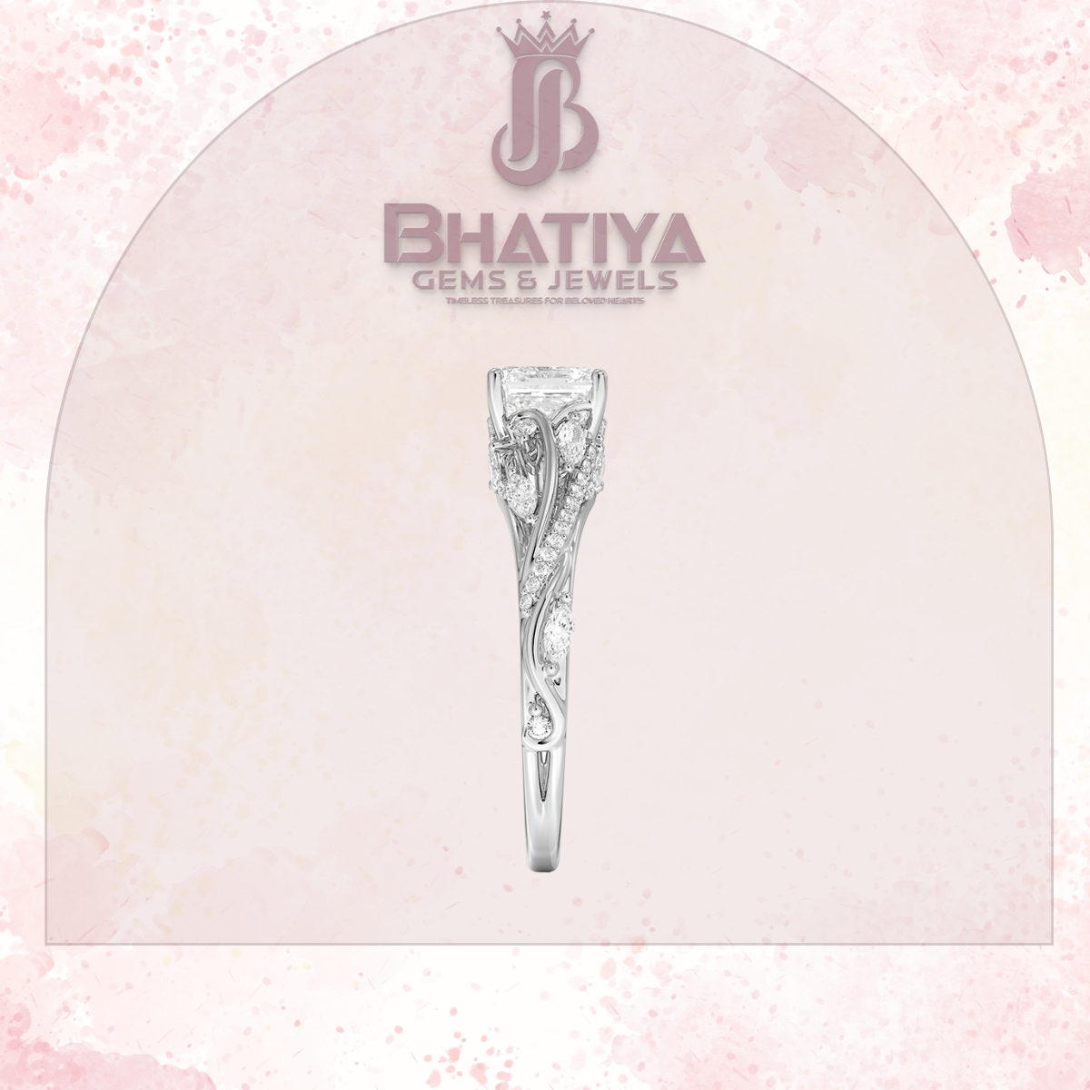 Begonia Vine Diamond Ring – Elegant Floral-Inspired Fine Jewelry Floral Touch of Luxury.