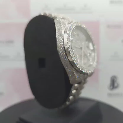 High Quality Stainless Steel Iced Out Moissanite Diamond VVS Clarity Studded Analog Watch Wholesale Price