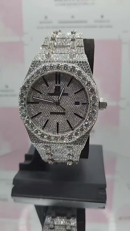 Premium Quality Antique Fully Iced Out VVS Clarity Moissanite Diamond Watch for Men with Free Deliver