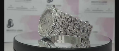 Arabic Dial Premium Quality Antique Iced Out VVS Clarity Moissanite Diamond Studded Luxursy Stainless Steel Watch