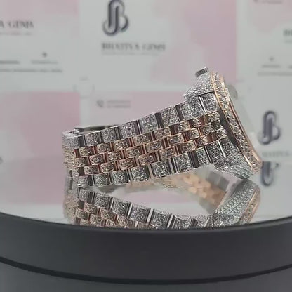 VVS Moissanite Diamond Hip-hop Watch Stainless Steel Handmade Setting Luxury With Handmade Diamond Setting